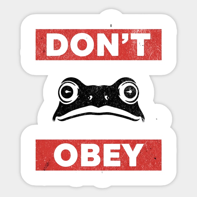 Portland-Frog-Don’t-Obey Sticker by ArtistTee ⭐⭐⭐⭐⭐